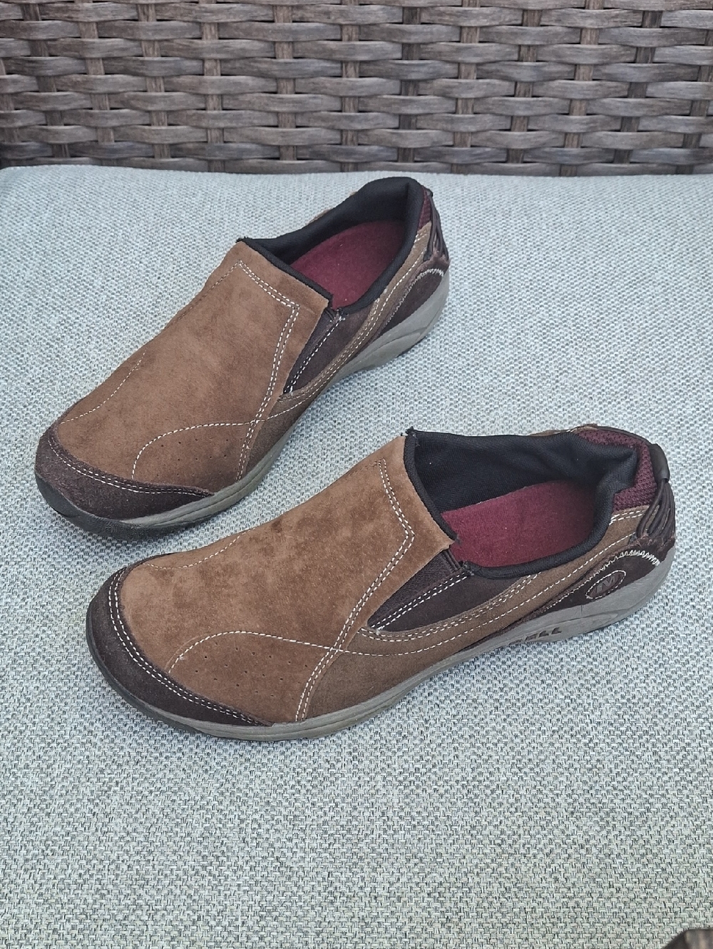 Merrell Kamori Women's 10 Dark Earth Suede Leather Slip On Loafers J099925C